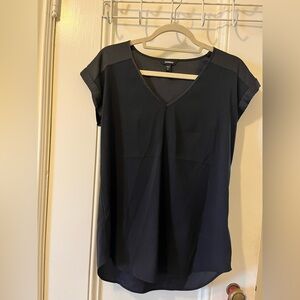 Express Black Flutter Sleeve Blouse